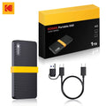 KODAK External Hard Drive 1TB Portable SSD HARD DISK 512GB High-speed External Solid State Drive Mobile Hard Drive for Laptop PC Zpaxo 256GB