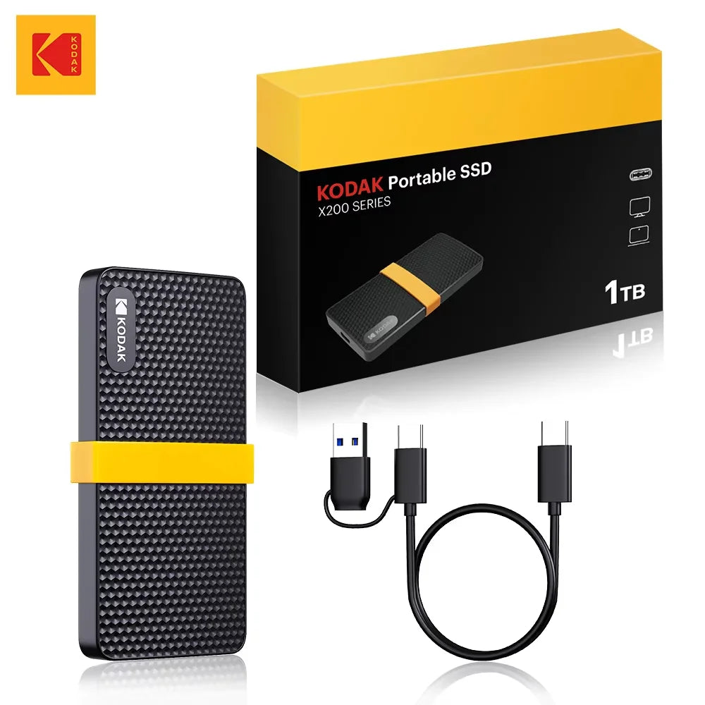 KODAK External Hard Drive 1TB Portable SSD HARD DISK 512GB High-speed External Solid State Drive Mobile Hard Drive for Laptop PC Zpaxo 256GB