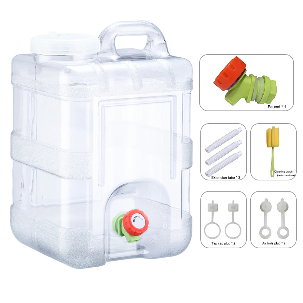 Water Container Portable Camping Bucket Storage Faucet No Leakage