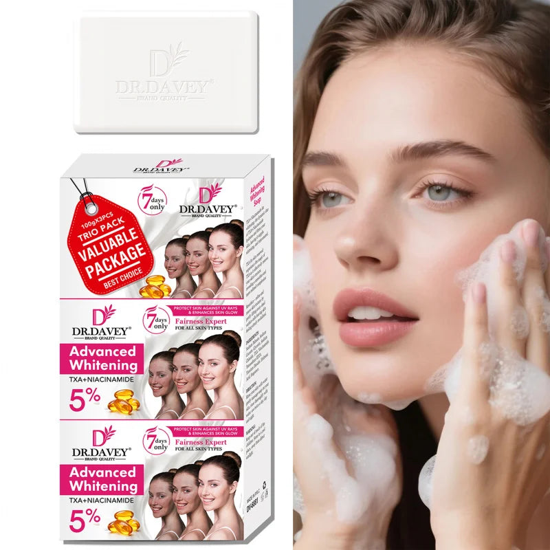DR.DAVEY 3-Pack Whitening Moisturizing Handmade Soap Whitening Bar Soap Zpaxo