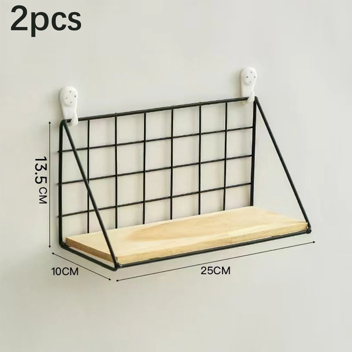 Wooden Wall-Mounted Storage Rack – Plant Stand & Key Holder