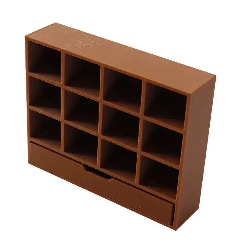 ▶1/12 Dollhouse Simulation Storage Cabinet Display Rack Model Dollhouse Miniature Furniture Decoration Doll House Accessories Zpaxo Light brown