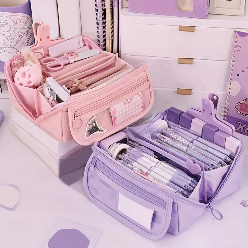 Large Capacity Pencil Case Durable Versatile Tabletop Storage Box