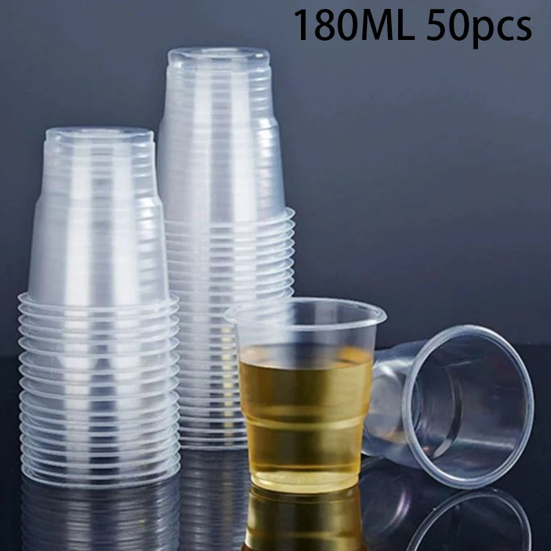 50PCS For Cold Drinks Disposable Clear Plastic Cup Outdoor Picnic Birthday Kitchen Party Tableware Party Plastic Cups Zpaxo