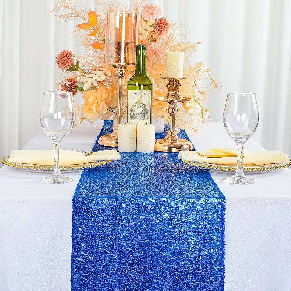 Sequin Table Runner 30*180cm Glitter Table Runner for Wedding Party Birthday Bnaquet Hotel Home Table Table Zpaxo