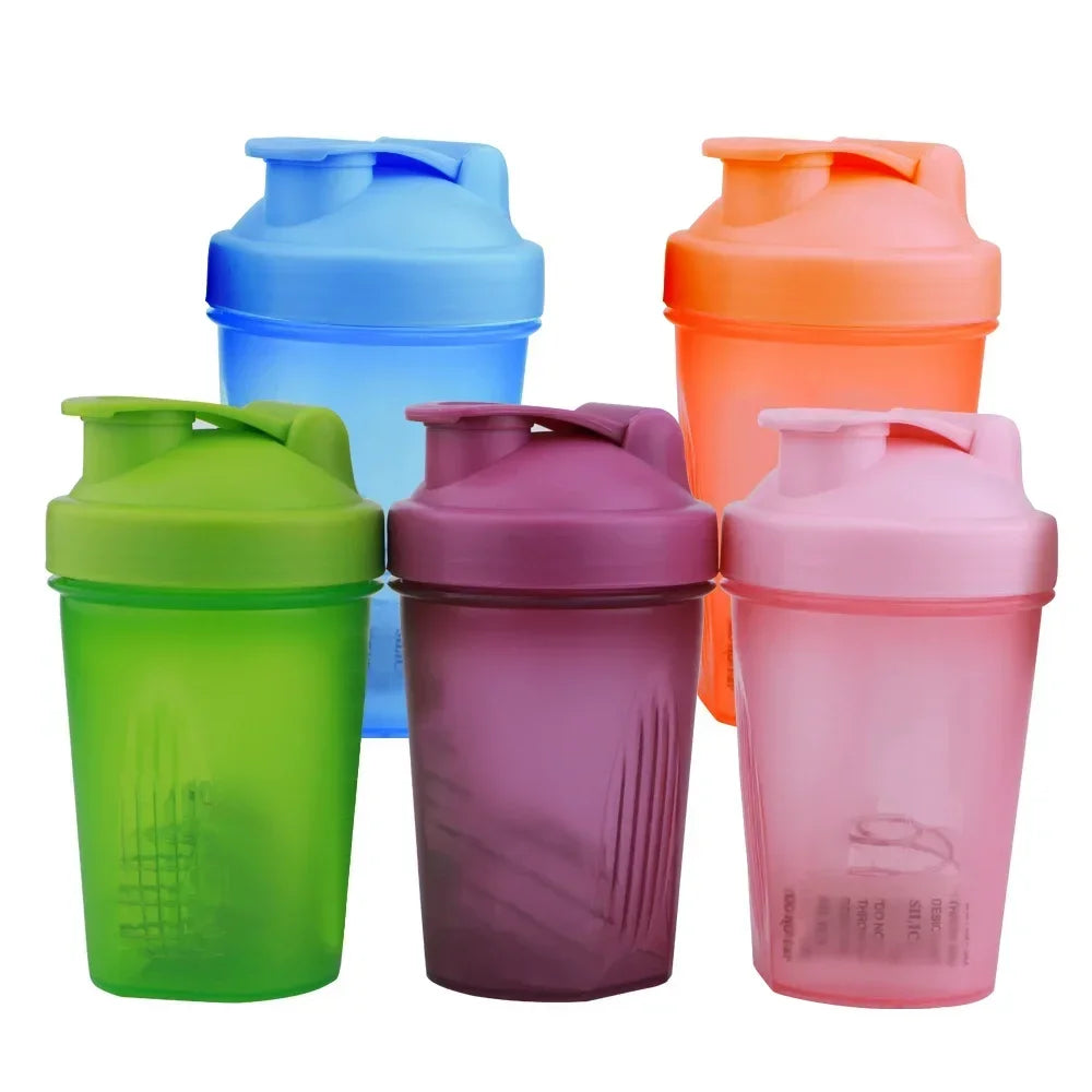 Hot 1-7PCS 400ML Blender Shaker Bottle with Scale Protein Shakes Leakproof for Powder Workout Gym Sport Mixing Cup Water Bottle Zpaxo as show 5PCS