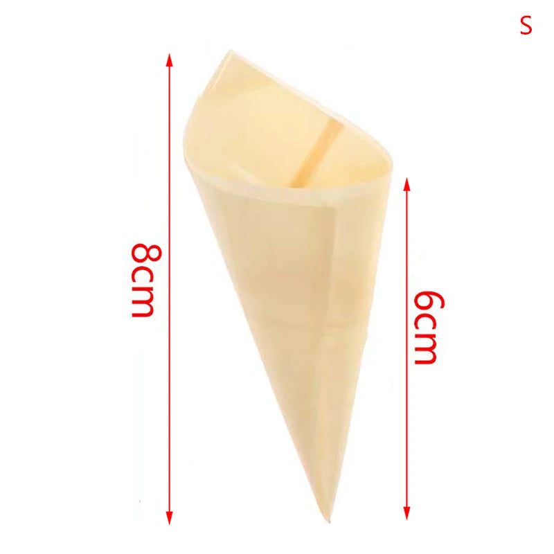 Cones Candy Boxes Disposable Wood Appetizer Biodegradable Cone Veneer Zpaxo 6.0cmx8.0cm