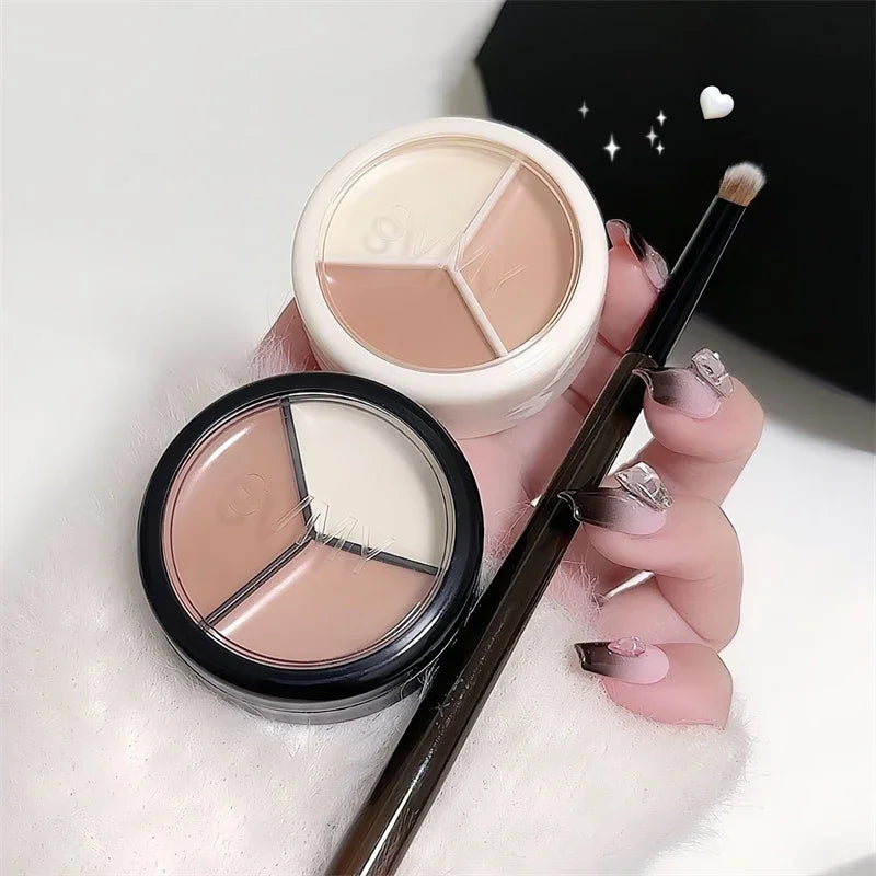 3-Color Concealer Palette Coverage Cover Anti Dark Circle Freckle Zpaxo