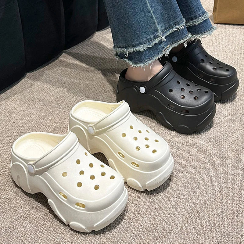 Chunky Platform Clogs Sandals Women Summer Soft Thick Bottom Beach