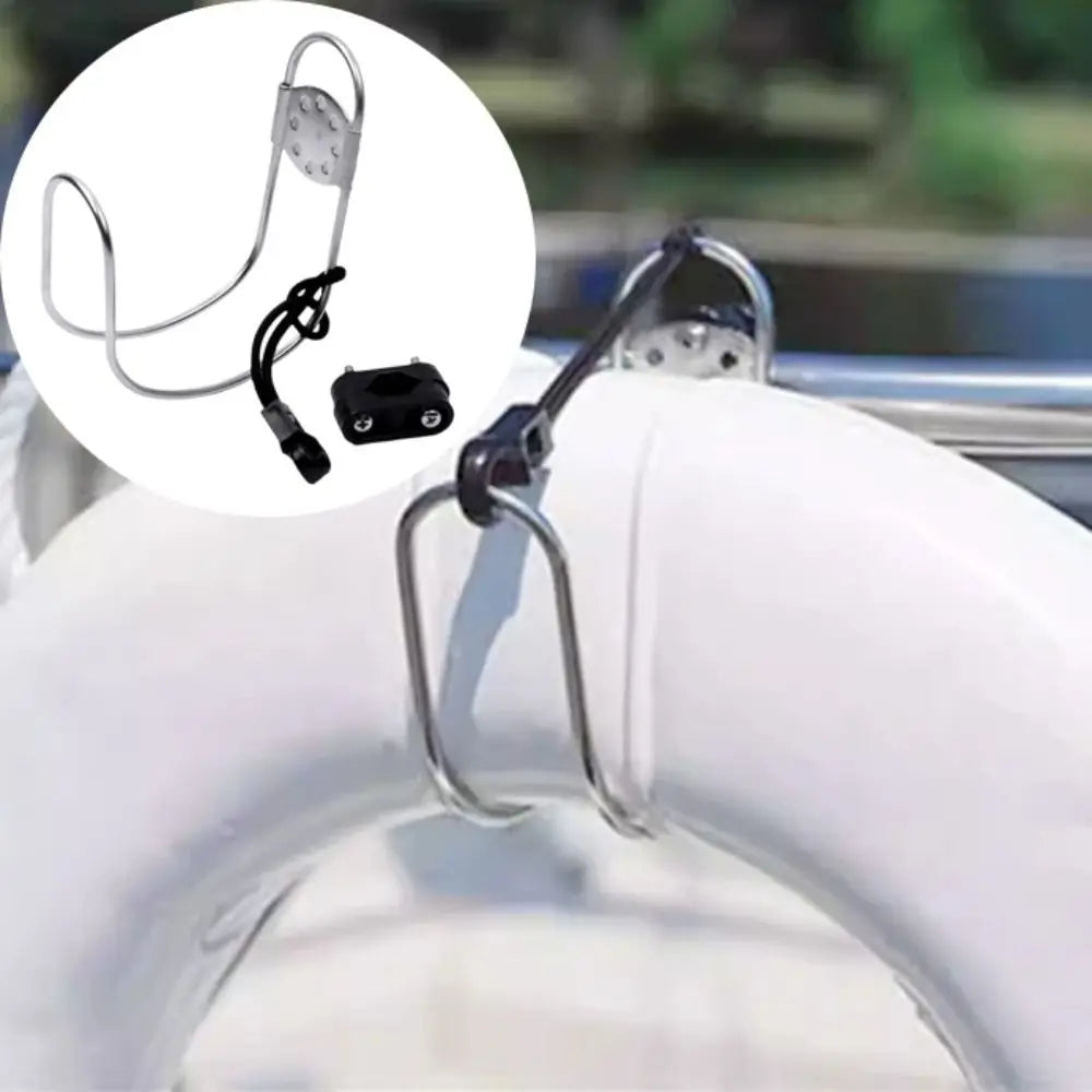 Hardware Stainless Steel Boat Lifebuoy Ring Adjustable Marine Hardware Swimming Ring Brackets Rustproof Float Ball Bracket Yacht Zpaxo