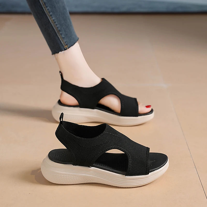 Women Summer Shoes 2026 Mesh Fish Platform Sandals Women's Open Toe Zpaxo 40 image color 1
