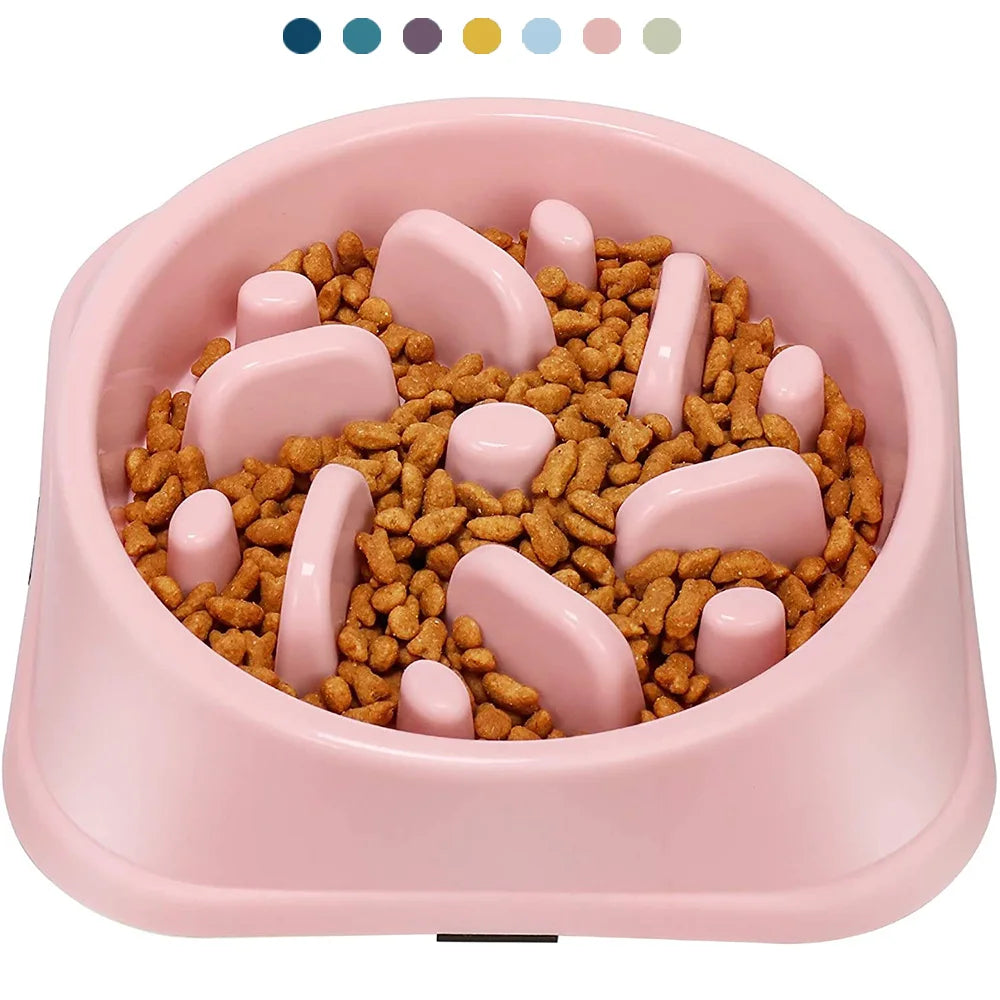 Pet Dog Slow Feeder Bowl Non Slip Puzzle Anti-gulping Slower Food Zpaxo
