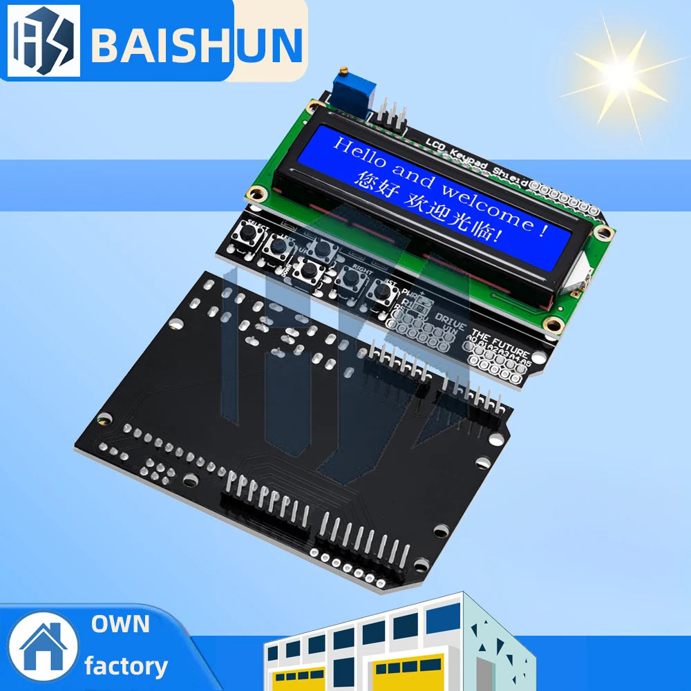 LCD Keypad Shield LCD1602 1602 Module Display Arduino ATMEGA328 Zpaxo