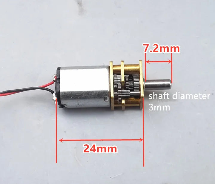 DC 3V-6V 60RPM Slow Speed Micro Mini N20 Full Metal Gearbox Gear