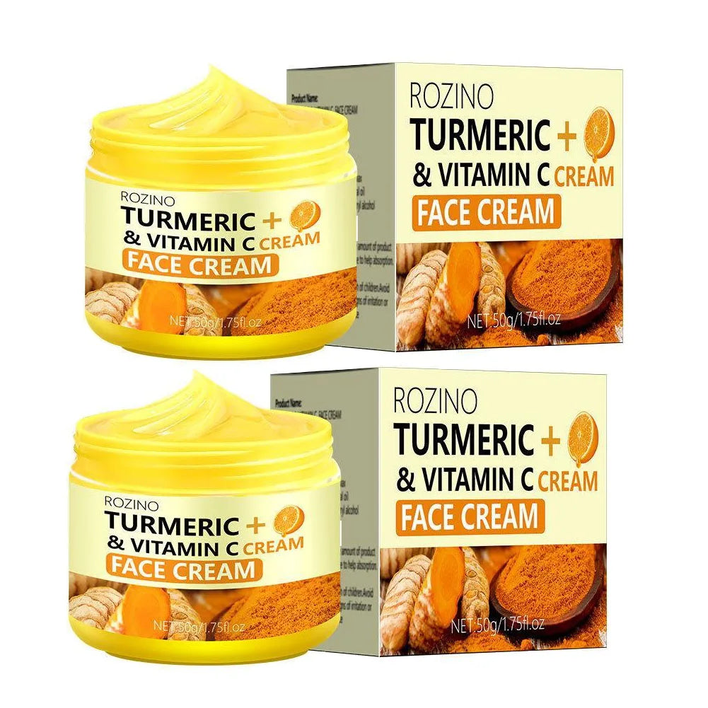 Turmeric VC Face Cream Firming Moisturizes Skin Leaving Skin Fresh Non Greasy Smooth Firm Soft Elastic Energetic Zpaxo 2PCS