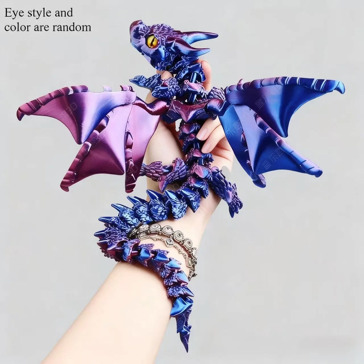 9- 3D Printing Fly Dinosaur Action Figure Mini Toys Home Desktop Zpaxo laserpurple 22cm8.6in