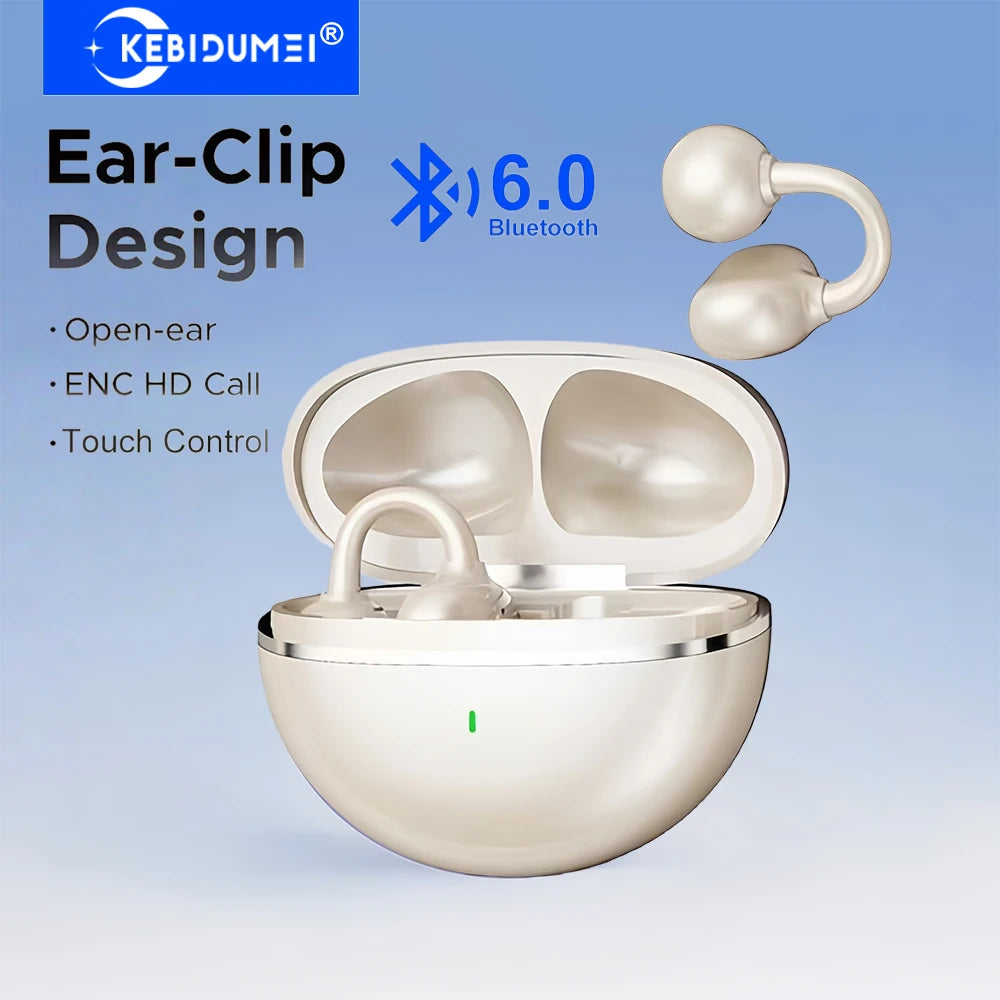 KEBIDUMEI Open Ear Clip Headphones Bluetooth 6 0 Wireless Earphones