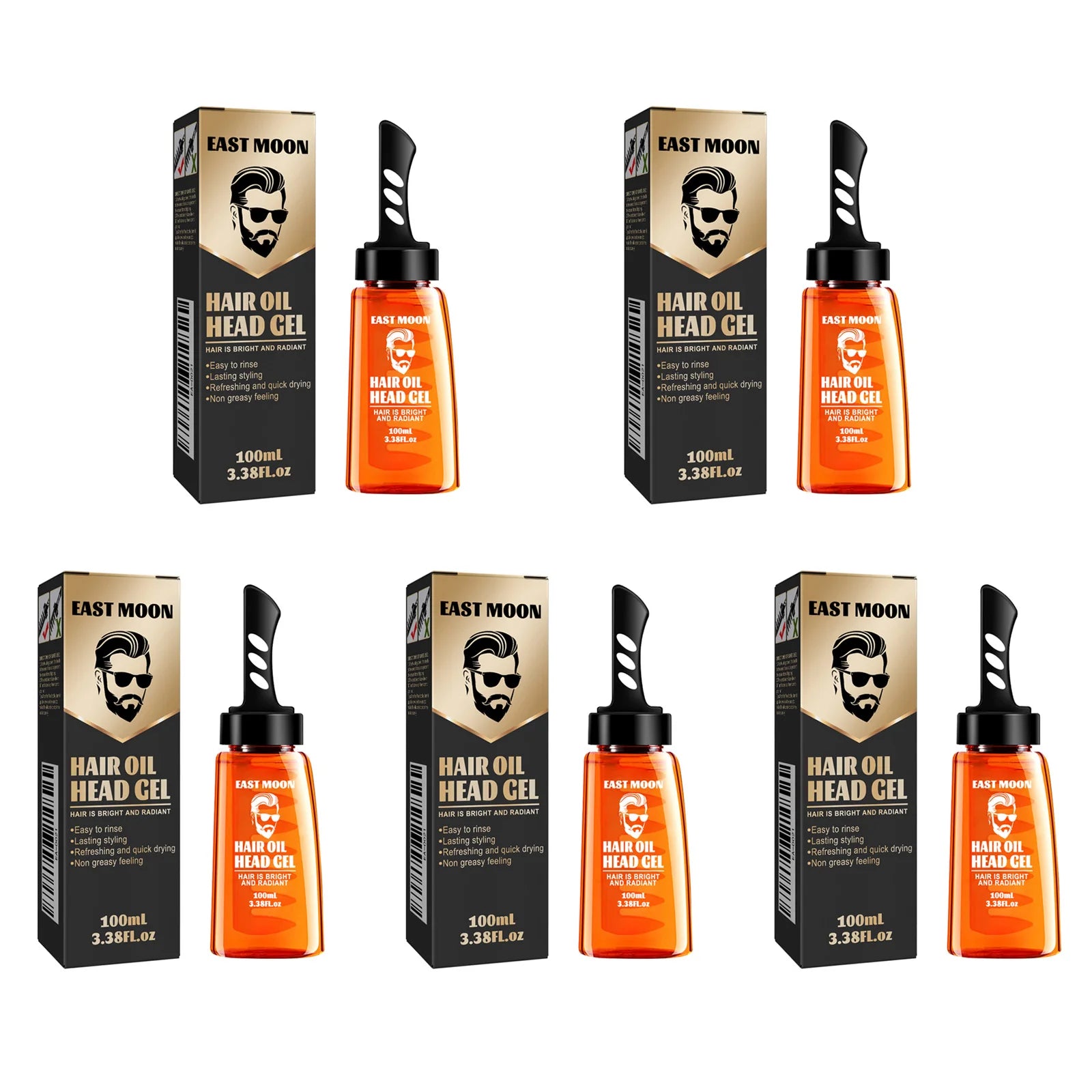 Jaysuing 2-in-1 Men's Hair Wax Gel with Wide Tooth Comb Hair Wax Pomade Zpaxo 5 x 100ml Boxed