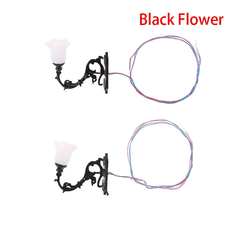 1 12 Dollhouse Decor Wall Lamp Model Garden Yard Chandelier Sand Zpaxo 5Black Flower