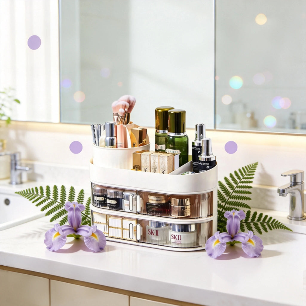 Multi-layer Storage for Drawer Cosmetics Organizer Storage Box Makeup Brush Holder Stable Dustproof Modern Vanity Storage Zpaxo