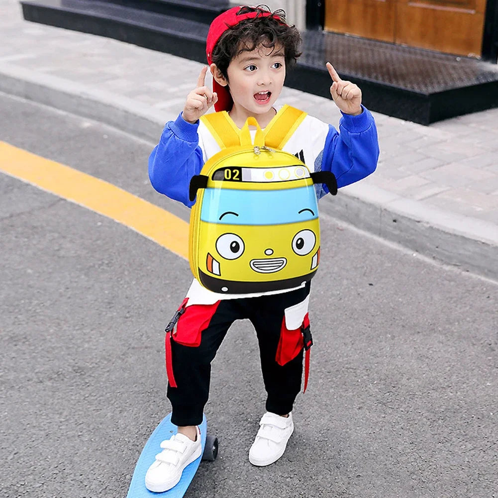 Cute 3D Cartoon Bus Kindergarten Children School Bag Backpack Girls Boys Satchel Zpaxo