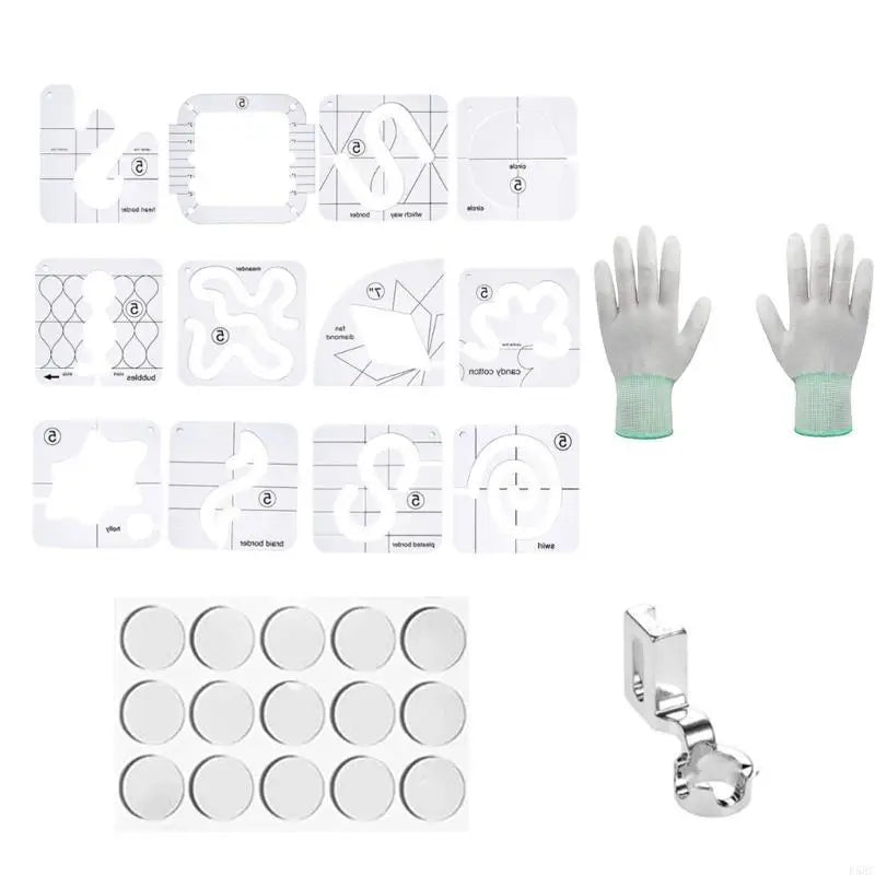 15 Pcs Acrylic Quilting Ruler Frees Motion Quilting Template Set Sewing Ruler Sewing Stencil Template for Craft Hobbyist Zpaxo