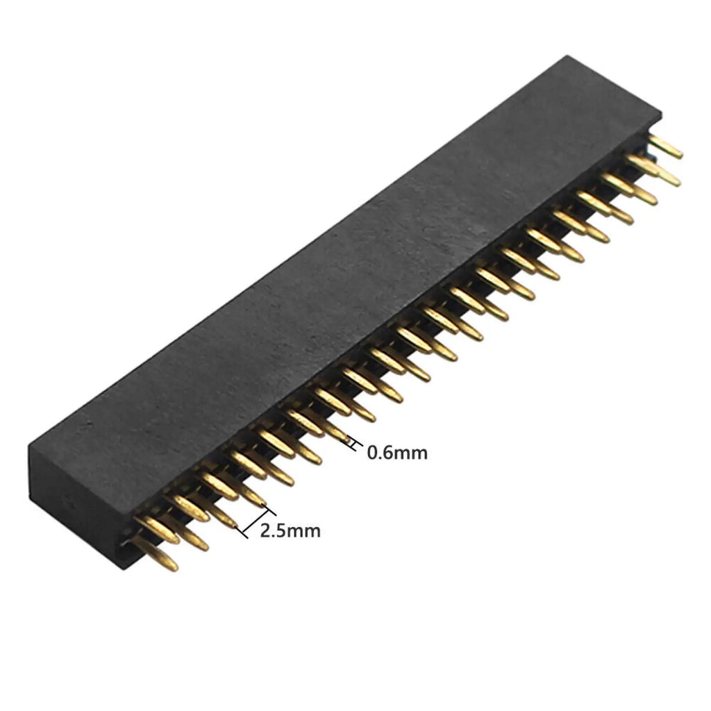 2x20 Pin Socket Dual Male Header Connector Raspberry Pi Zero W Female
