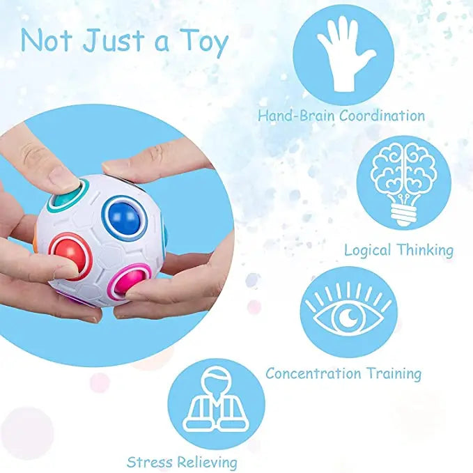 Magic Rainbow Puzzle Ball 3D Matching Brain Teaser Fun Stress