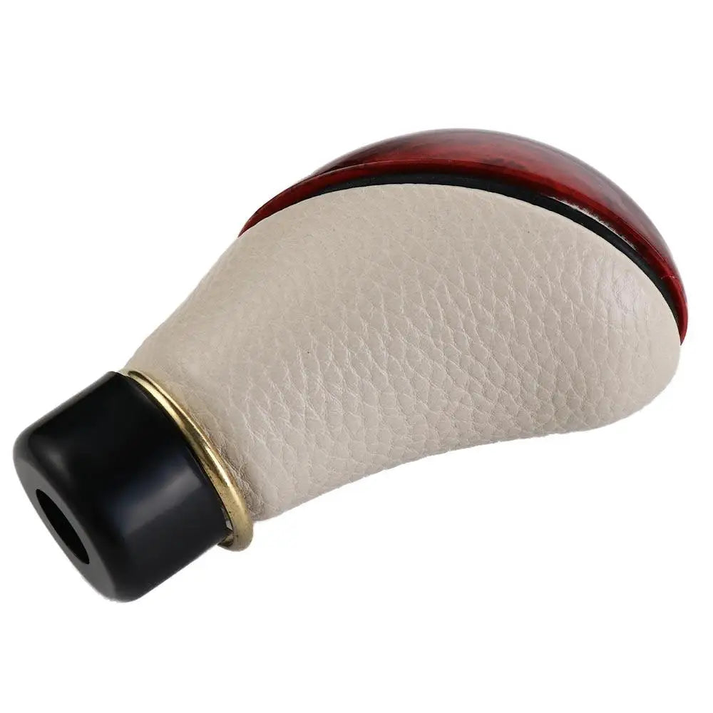 Imitation Peach Wood PU Leather Diameter Gearstick Lever Manual Gear Zpaxo