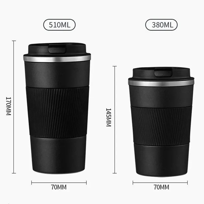 380ml/510ml Double Stainless Steel 304 Coffee Thermos Mug Leak-Proof Non-Slip Car Vacuum Flask Travel Thermal Cup Water Bottle Zpaxo
