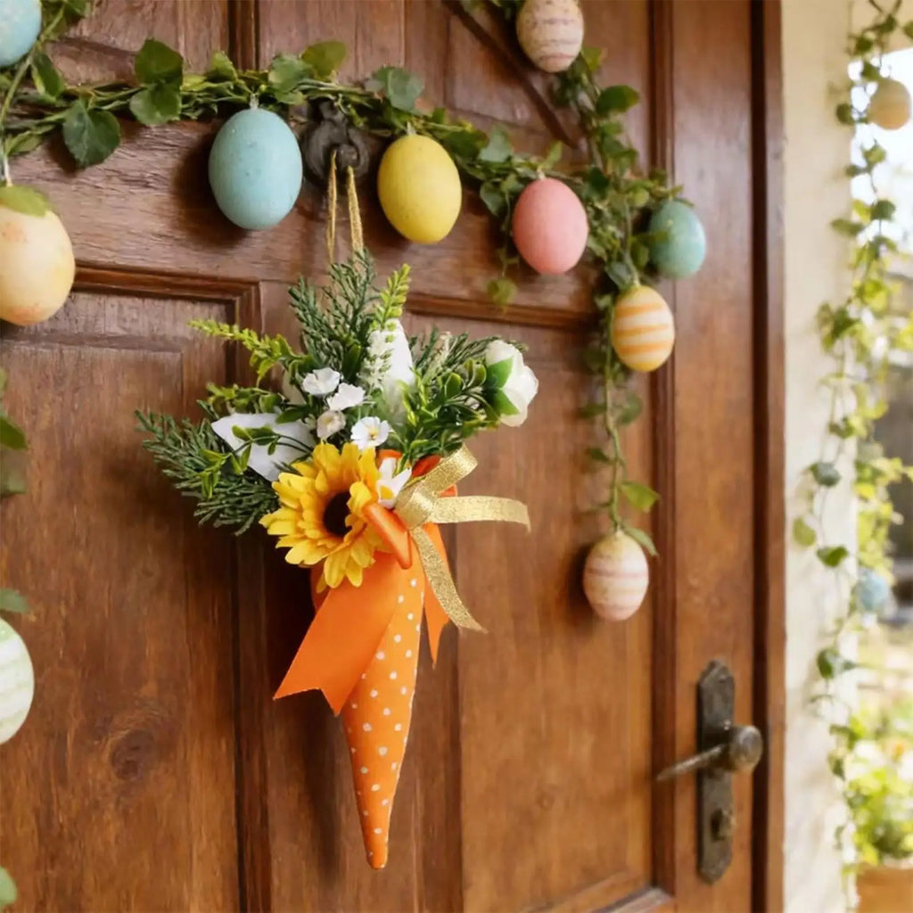 Easter Ornaments Spring Sunflower Carrot Bouquet Centerpiece Table