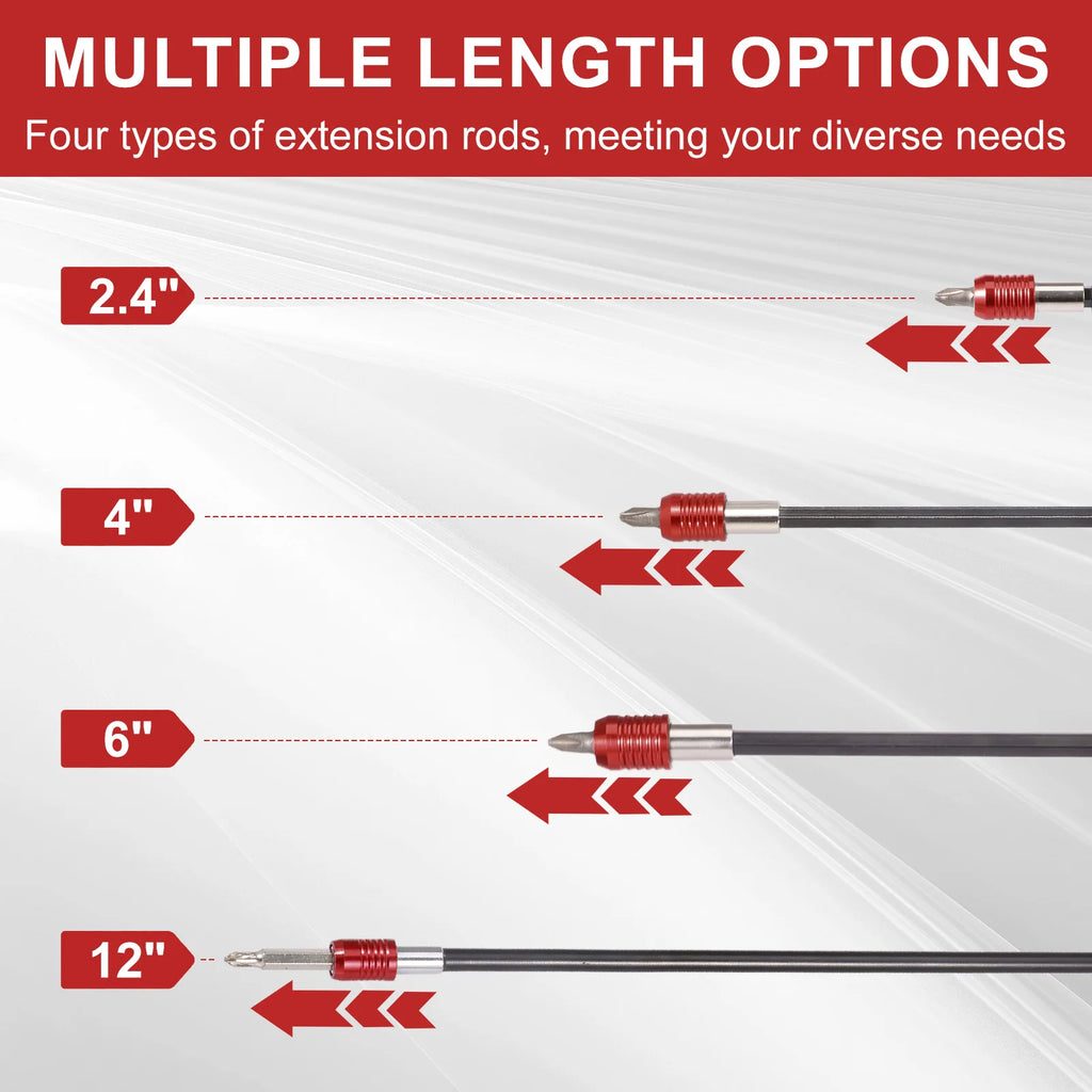 Magnetic Drill Bit Extension Set 1/4 Hex Shank Quick Release Impact Driver Extender Bar Dual Lock Screwdriver Holder 12 Inch Lon Zpaxo