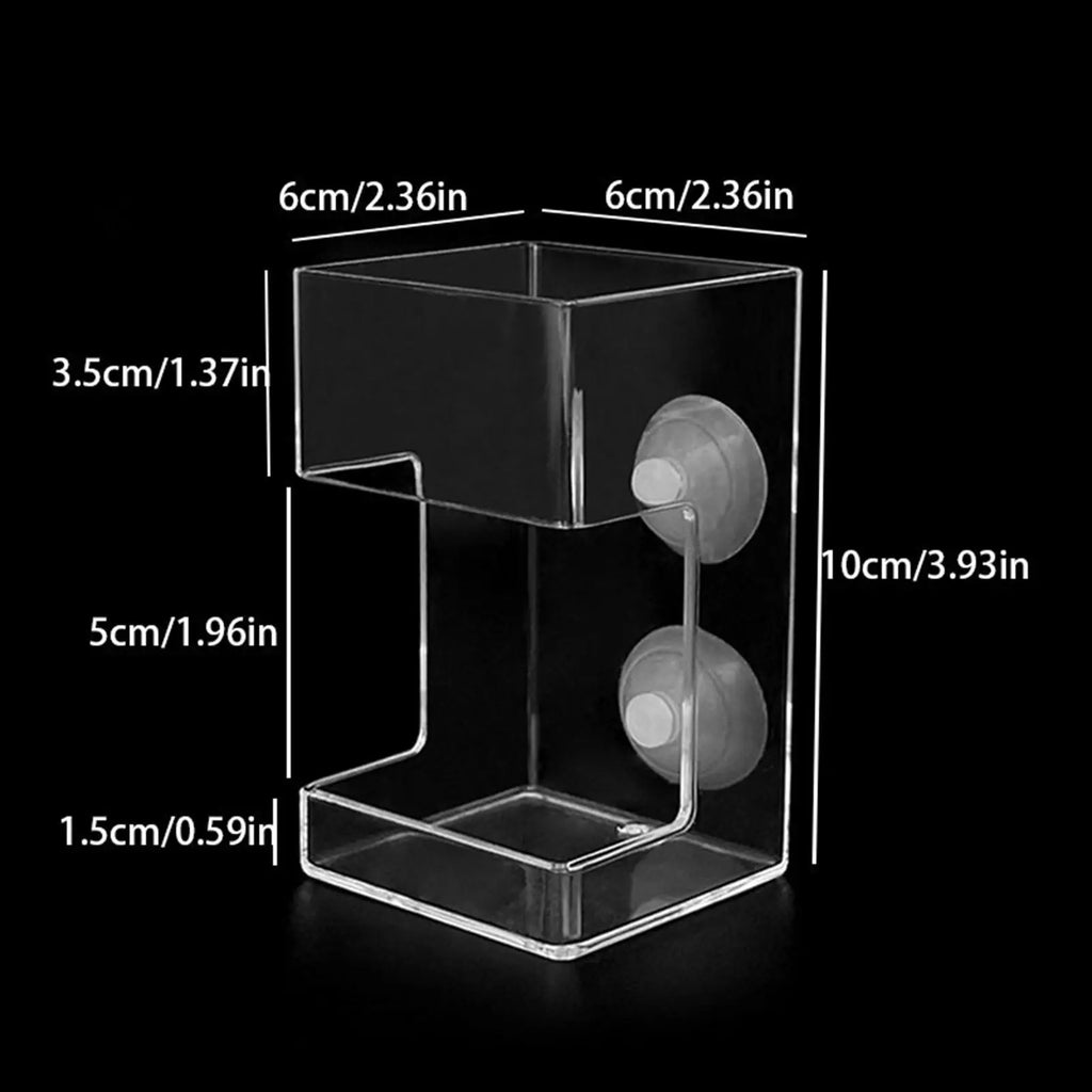 Fish Feeder Transparent Aquarium Floating Food Feeding Bowl Dish Tray Zpaxo