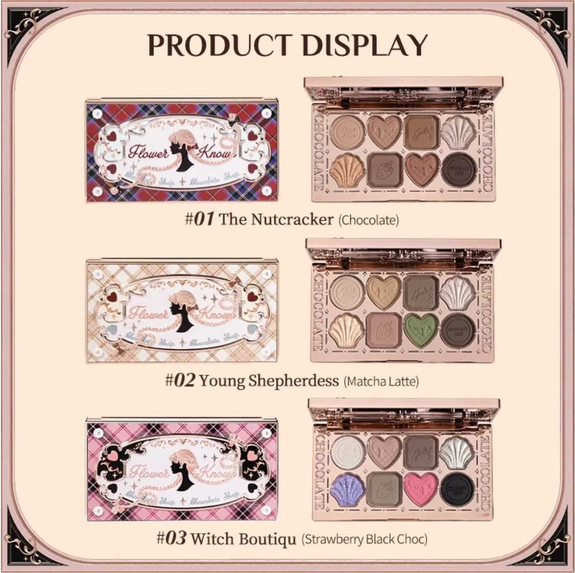 Flower Knows Chocolate Wonder-shop Eight-color Eyeshadow Palette Zpaxo