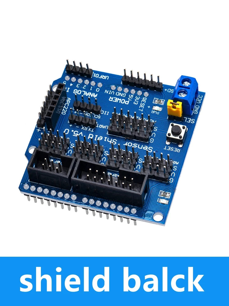 V5 Sensor Expansion Shield Board Compatible Uno R3 0 Multiple Sensors Zpaxo shield black