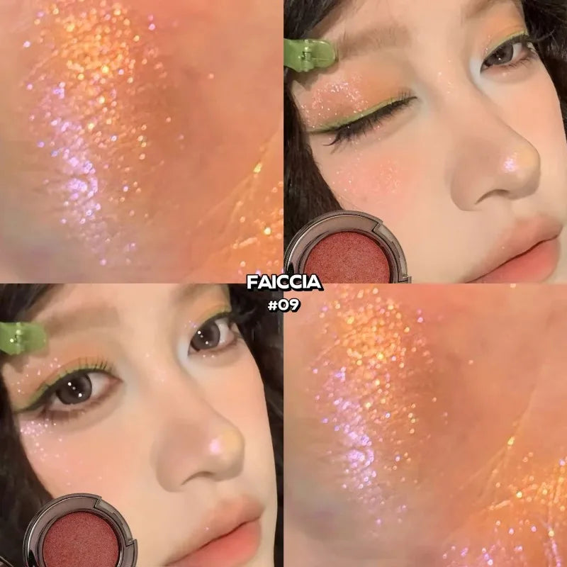 Metallic Glitter Eyeshadow Cream Chameleon Butterfly Green Shimmer Zpaxo 09