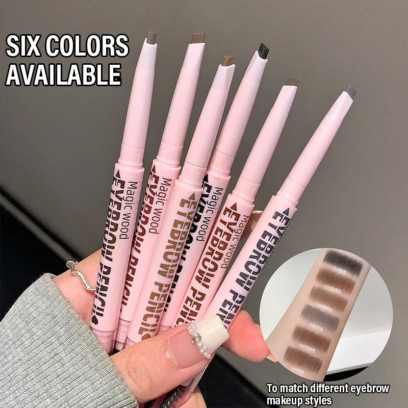 2 in1 Eyebrow Pencil 6 Colors Waterproof Eyebrow Tattoo Brush Long Lasting Eyebrow Pen Professional Cosmetics Makeup for Women Zpaxo