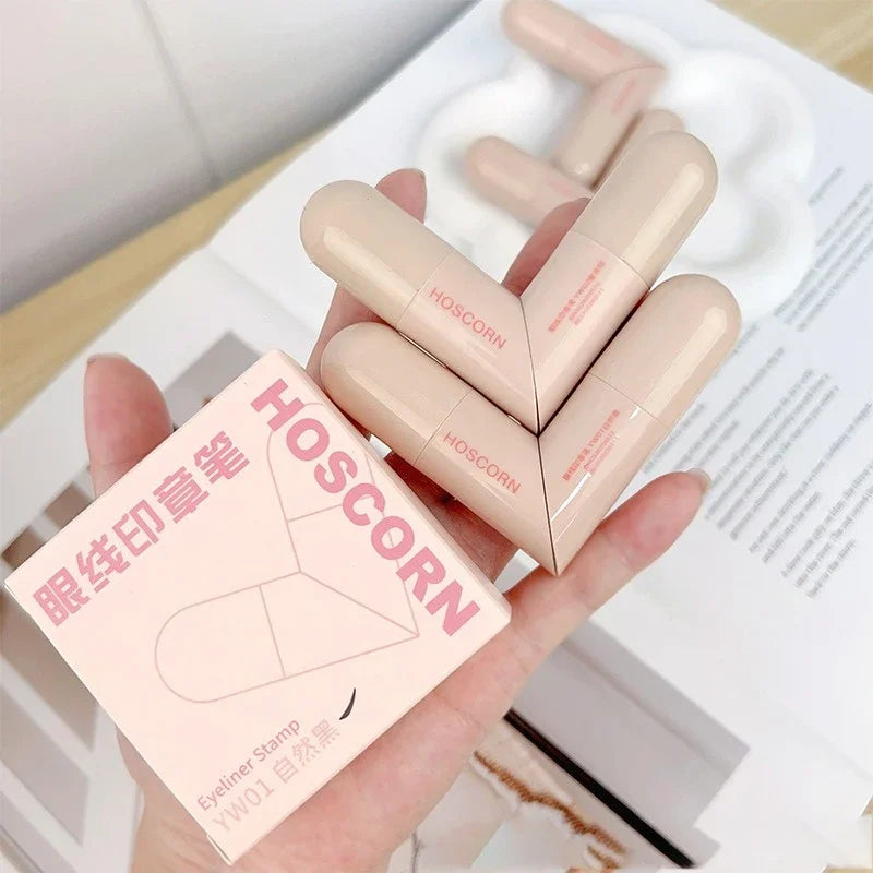 Double-headed Rotating Eyeliner Stamp Pen Long-Lasting Waterproof & Sweat-Proof Easy To Use for Beginners Lazy Makeup Stencil Zpaxo