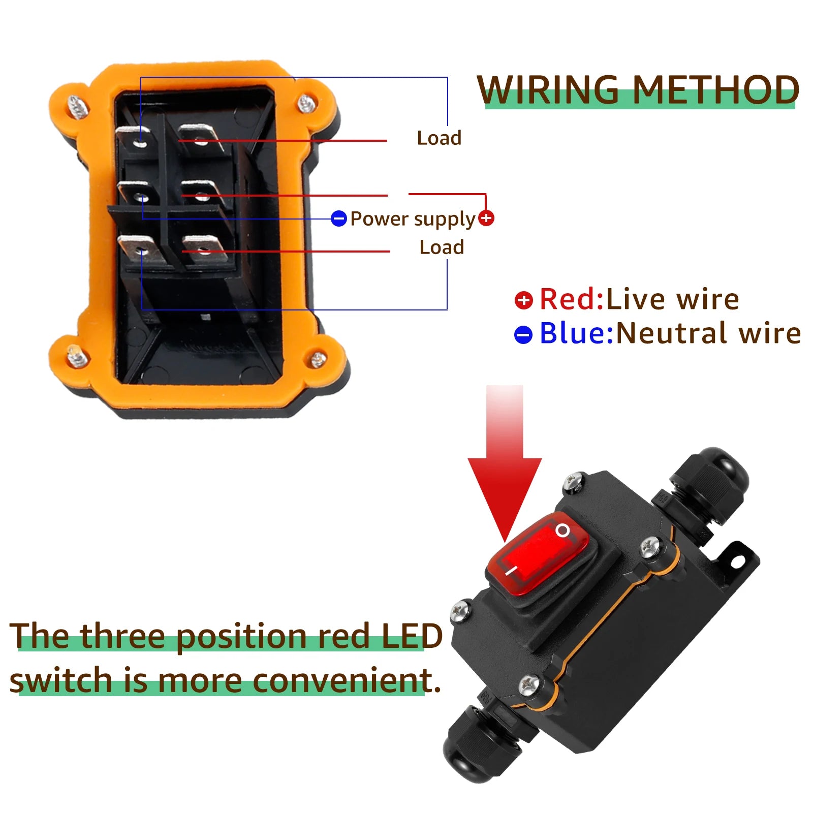 30A 220V Heavy Duty Inline Cord Switch IP65 Waterproof Power Cord Toggle Switch Button Rain Proof Outside Duty Device Switch Zpaxo