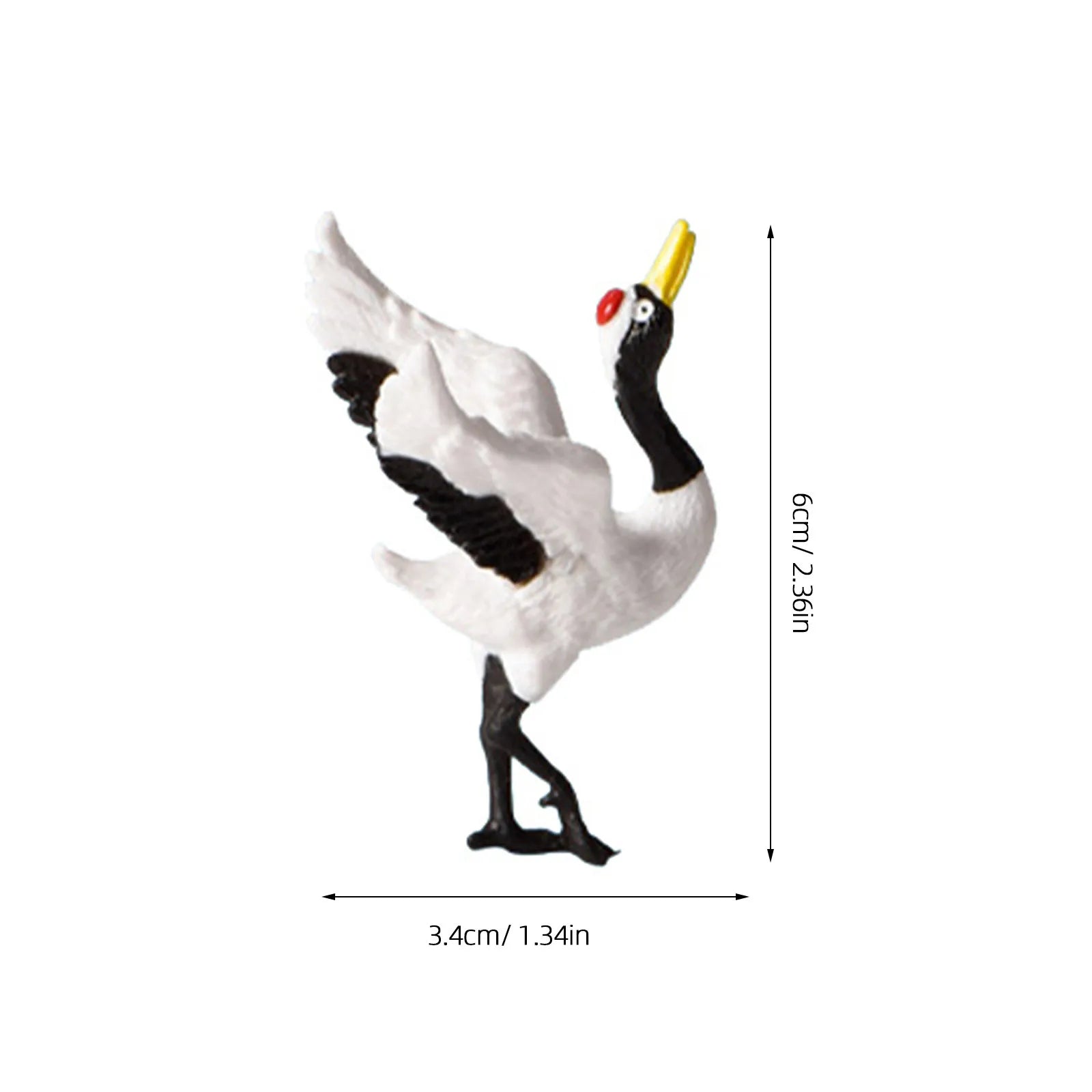 Red Crowned Crane Resin Statues Small Sculptures Miniature Plant Bird