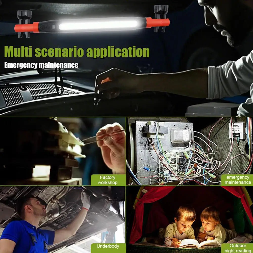 1200LM COB LED Mechanic Work Light Rechargeable Magnetic 360° Swivel with Hook Car Repair Garage Emergency Lamp Zpaxo