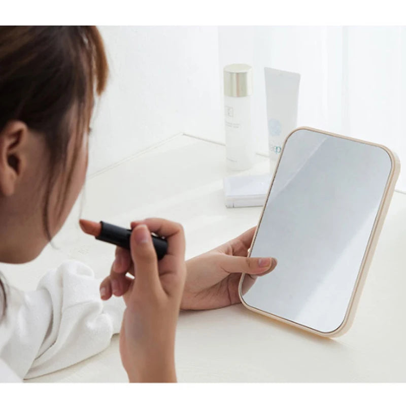 Portable Folding Cosmetic Mirror Simple Square Desktop Makeup Bedroom