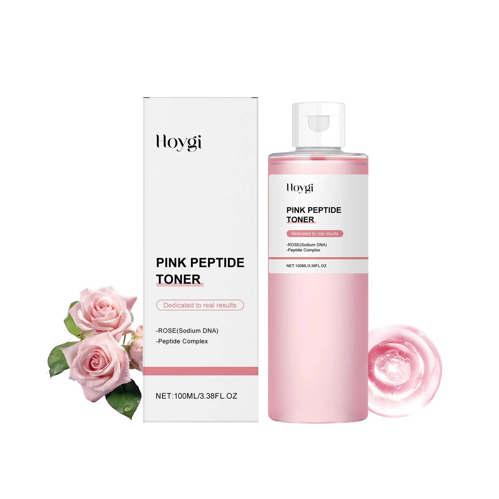 Hoygi Rose Peptide Toner – Hydrating, Brightening Facial Toner Facial Toner Zpaxo 100ml Boxed