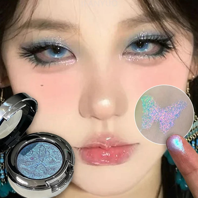 3D Butterfly Embossing Chameleon Eyeshadow Monochrome High-pigment
