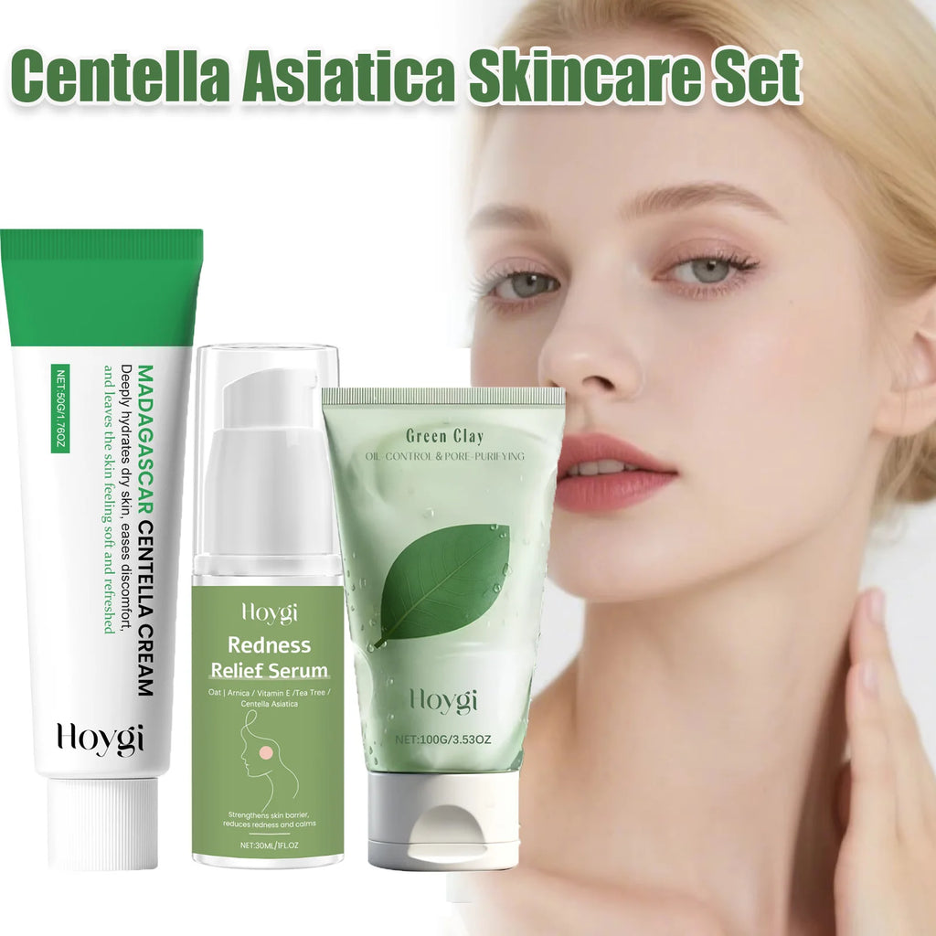 Hoygi Centella Asiatica Skincare Set – Cleanser, Cream & Serum Skincare Set Zpaxo