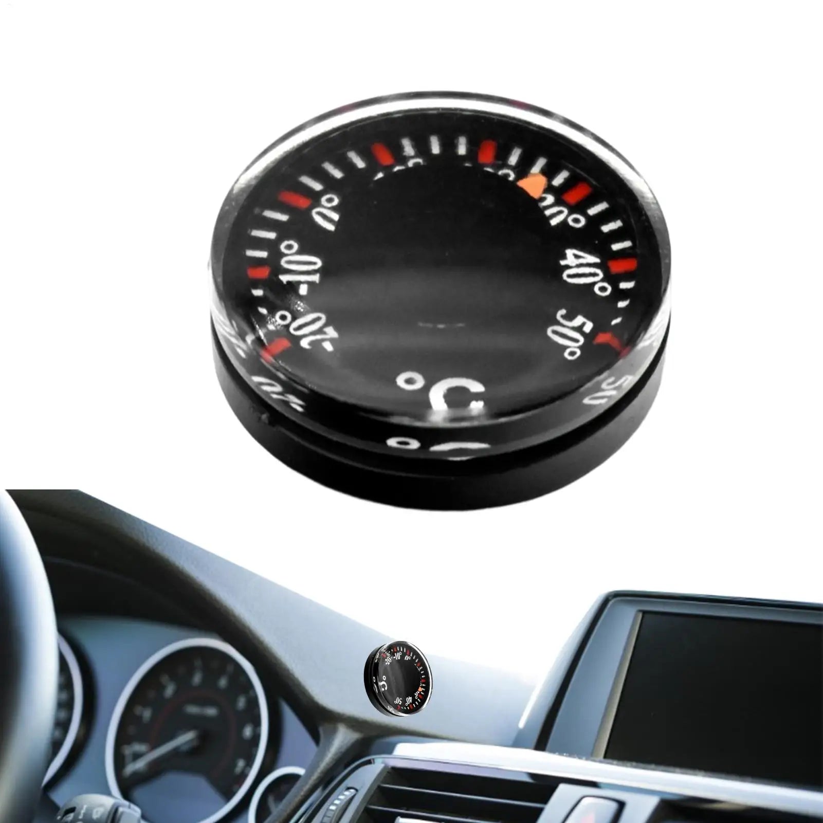 1-Piece Mini Car Thermometer Battery-free Dashboard Thermometer, Easy Stick Mount, No Battery Required, Compact Car Interior Zpaxo Default Title