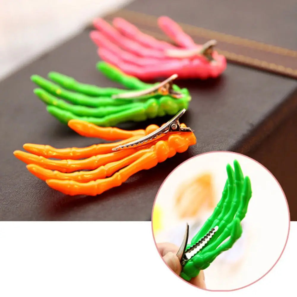 Creative Design Hair Accessories Hand Bone Halloween Clips Claw Zpaxo