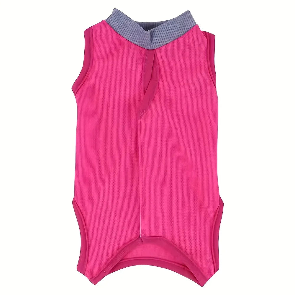 Cat Neutering Suit Comfortable Recovery Adjustable Anti-licking Zpaxo Pink S