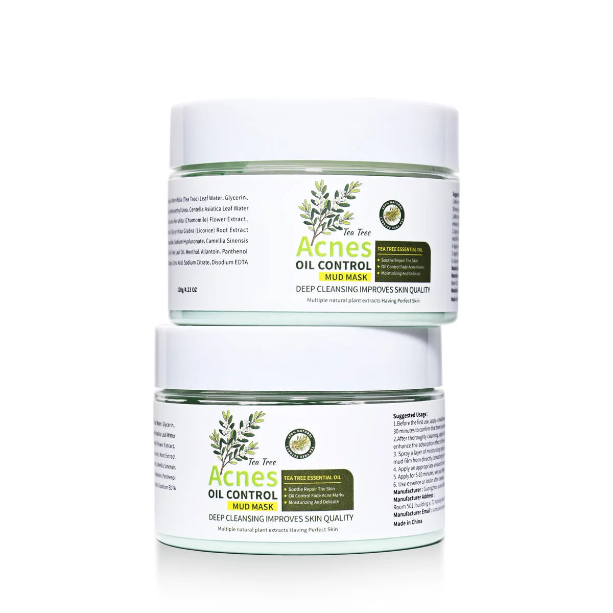 Tea Tree Acne Mud Mask – Oil Control & Soothing 120g Acne Mud Mask Zpaxo