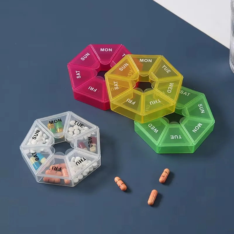 7-Day Portable Pill Organizer – Weekly Medicine Case | 3-Pack